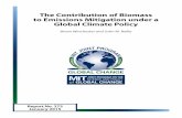 The Contribution of Biomass to Emissions Mitigation under ... · PDF fileThe Contribution of Biomass to Emissions ... group from two established MIT ... of Biomass to Emissions Mitigation