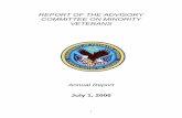 REPORT OF THE ADVISORY COMMITTEE ON MINORITY VETERANS · PDF fileADVISORY COMMITTEE ON MINORITY VETERANS (ACMV) EXECUTIVE SUMMARY The Committee visited the Greater Los Angeles Health