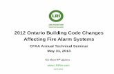 2012 Ontario Building Code Changes Affecting Fire Alarm ... 2013... · New buildings Existing ... system • Individual zone display for ... Previously emergency voice communication