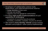 The identity challenge in science - NITRD · PDF file• Developersof collaborave+ science+tools,+ applicaons,+and+cyberinfrastructures+n eed+to: