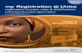 my Registration @ Unisamakadestudios.com/.../07/registration-unisa-courses-social-work.pdf · PB 001 2013 College of Human Sciences my Registration @ Unisa registration process, rules
