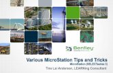 Various MicroStation Tips and Tricks -  .Various MicroStation Tips and Tricks MicroStation (SELECTseries 3) Tine Lai Andersen, LEARNing Consultant