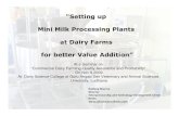 “Setting up Mini Milk Processing Plants at Dairy Farms for ...suruchiconsultants.com/pageDownloads/news/27_Mini dairy plant at... · “Setting up Mini Milk Processing Plants at