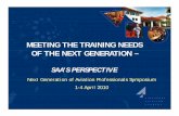 MEETING THE TRAINING NEEDS OF THE NEXT GENERATION – THE TRAI… · meeting the training needs of the next generation ... 1978 icao/undp asia pacific regional ... problem-based learning
