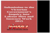 Submission to the Victorian Government’s Inquiry into ... Web viewSubmission to the Victorian Government’s Inquiry into Labour Hire and Insecure Work 2015. Health Workers Union-VictoriaPage