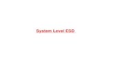 System Level ESD - JEDEC · PDF fileSystem level ESD vs. Component level ESD Parameter System level ESD - IEC Component level ESD HBM Event example Charged human discharging through