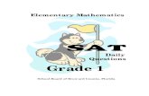Daily Questions Grade 1 - Mariely Sanchezsanchezclass.com/curriculum/SATMathDailyGrade1.pdf · Daily Questions Grade 1 School Board of Broward County, Florida Elementary Mathematics