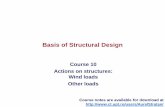 Basis of Structural Design - Facultatea de Construcții ... · PDF fileBasis of Structural Design Course 10 Actions on structures: Wind loads Other loads Course notes are available