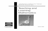 Teaching and Learning Mathematics · PDF fileTeaching and Learning Mathematics ... classes in both mathematics and mathematics education. ... Role and Impact of Using Manipulatives