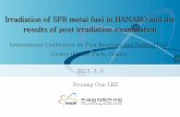 Irradiation of SFR metal fuel in HANARO and the results of ... · PDF fileresults of post irradiation examination 2013. 3. 6 ... •The cross-sectional metalography of the irradiated