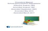 Procedure Manual School Immunization Regulations Effective ... · PDF fileProcedure Manual School Immunization Regulations Effective August 1983 Amended August 1997 Amended September