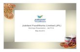 Jubilant FoodWorks Limited (JFL) · PDF fileJubilant FoodWorksLtd Earnings Presentation 2 Note: 1. ... mobile ordering apps across various smartphone ... • As targeted, JFLhas launched