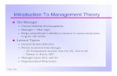 Introduction To Management Theoryranger.uta.edu/~carroll/cse4316/Slides/PDF-slides/Slides_Project... · Introduction To Management Theory The Manager Central element of management