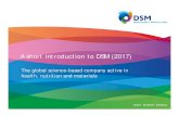 Company Presentation: A short introduction to DSM (2017) · PDF file• DSM is a global sciences based company active in health, ... • DSM invests in new emerging business ... Company