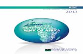 RDC - Bank of Africa Group · PDF file2 •Rapport annuel 2013 - BANK OF AFRICA – RDC 2004 BANK OF AFRICA – KENYA Créée en 1981 : sous forme de succursale BANQUE INDOSUEZ > CRÉDIT