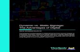 Dynamic vs. Static Signage: The Advantages of Digital · PDF fileDynamic vs. Static Signage: The Advantages of Digital Gene Ornstead 02.25.15 The familiarity of printed signage is