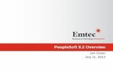 PeopleSoft v9.2 Update - Emtec Inc - Analytics · PDF file• PeopleSoft Images are cumulative and contain updates from previous application releases • Tool reduces time, effort,