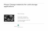 Phase Change materials for cold storage ... - · PDF filePhase Change materials for cold storage applications Peter Schossig Fraunhofer-Institute for solar energy systems ISE Preheat