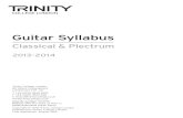 Guitar Syllabus - · PDF fileGuitar Syllabus 2013–2014 Classical & Plectrum Trinity College London ... Either Scales, Arpeggios & Exercises or Exercise & Study 14 Technical Work