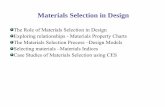 Materials Selection in Design - UPRMacademic.uprm.edu/pcaceres/Courses/INME4011/MD-4B.pdf · Materials Selection in Design ... What material will maximize the thermal energy captured