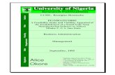 University of Nigeria Feasibility Study and Viability... · UNIVERSITY OF NIGERIA ENUGU CAMPUS. SEPTEMBER, 1995. CERTIFICATION ... Ilnduslrial~~Development organisat ion (UNIDO) format
