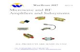 Microwave and RF Amplifiers and  · PDF fileMicrowave and RF Amplifiers and Subsystems ... GPS, PCS, 3G ... Every Product S-parameters are tested