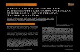 American Authors in the Nineteenth Century: Whitman ... · PDF fileAmerican Authors in the Nineteenth Century: ... their public images and literary works ... American Authors in the