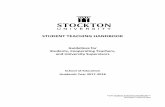 STUDENT TEACHING HANDBOOK - Stockton University · PDF fileThe Student Teaching Handbook is written to aid students (referred to as student teacher and/or teacher ... language arts
