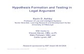 Hypothesis Formation and Testing in Legal Argument Talks/InvitedTalk2.pdf · Hypothesis Formation and Testing in Legal Argument Kevin D. Ashley Professor of Law and Intelligent Systems