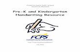 Pre-K and Kindergarten Handwriting Resource - Minisink ? Â· Pre-K and Kindergarten Handwriting Resource ... acquiring the prerequisite skills for writing as ... Students cut paper