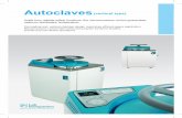 Autoclaves - · PDF fileConstructional Features Vertical type autoclaves which allow for top loading are suitable for high volume sterilization. - Baskets are stackable two high or