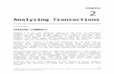 chapter  Web viewchapter. 2. Analyzing Transactions _____ OPENING COMMENTS. Chapter 2 is the . most. important chapter in the text