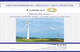 ENVIRONMENTAL PRODUCT DECLARATION - · PDF fileENVIRONMENTAL PRODUCT DECLARATION Electricity from: European GAMESA G128 - 5.0 MW onshore wind farm Valid until: 05/05/2018 Registration
