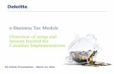 e-Business Tax Module Overview of setup and lessons ...sooaug.communities.oaug.org/.../Documents/.../2_Hyperion_Seminar_E… · lessons learned for Canadian Implementations SO OAUG