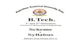 R.T.U., Kota Scheme and Syllabus B.Tech. (1 · PDF fileR.T.U., Kota Scheme and Syllabus B.Tech. (1st ndand 2 Semesters) effective from Session 2012-13 2 | P a g e Scheme of Teaching