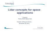 Lidar concepts for space applicationspersonalpages.to.infn.it/~botta/lidars_30nov2012.pdf · Lidar concepts for space applications ... altimetry in different application domains .