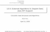 13 A: External Algorithms II; Disjoint Sets; Java API Supportcs1102s/slides/slides_13_A.bw.pdf · 13 A: External Algorithms II; Disjoint Sets; ... Polyphase Merge and Replacement