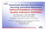 American Nurses Association Nursing Sensitive  · PDF file® American Nurses Association Nursing Sensitive Measures National Database of Nursing Quality Indicators