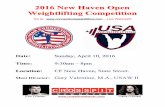 2016 New Haven Open Weightlifting Competitionconnecticutweightlifting.com/wp-content/uploads/2016/04/2016-New... · 2016 New Haven Open Weightlifting Competition ... Team Connecticut