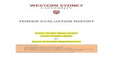 TENDER REPORT - Western Sydney  Web viewTENDER EVALUATION REPORT. Insert Tender Name and/or. Insert Project Name. for. Insert School/College/Division