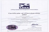 LEEA Angola 2017 000002 - · PDF fileLEEA Lifting Equipment Engineers Association Certificate of membership 2017 We herebg certifg that Amosco Corporation nigeria having been audited