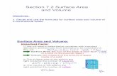 · PDF fileSurface Area and Volume: Important Facts: 1 ) We will need to refam iliarize ourselves with important definitions and formulas from Geometry to be successful in