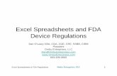 Excel Spreadsheets and FDA Device · PDF fileExcel Spreadsheets and FDA Device Regulations Dan O’Leary CBA, CQA, CQE ... The recipe, written in an SOP, ... part numbers as part of