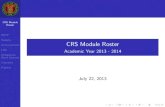 CRS Module NSTP CRS Module Roster · PDF fileCRS Module Roster NSTP Reports Announcement LOA Delegations, Block Sections Clearance Pipeline CRS Module Roster Academic Year 2013 - 2014