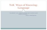 ToK Ways of Knowing: Language - Nanjing - Edublogsshare.nanjing-school.com/tok/files/2012/10/Ways_of... · ToK Ways of Knowing: Language . What is the nature of language?