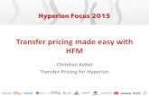Transfer pricing made easy with HFM - · PDF fileTransfer pricing made easy with HFM ... Oracle, SAP, Legacy, Other Data ... From actual data to CbC following a TP service recharge