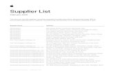 Supplier List - Apple · PDF fileApple Supplier Responsibility 2017 Supplier List 3 Azurewave Technologies Inc. Biel Crystal Manufactory Ltd. Boyd Die Cut Co., Ltd. Boyd Die Cut Co.,