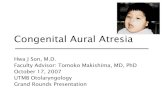 Congenital Aural Atresia - University of Texas Medical · PDF fileCongenital Aural Atresia Hwa J Son, M.D. Faculty Advisor: Tomoko Makishima, MD, PhD October 17, 2007 UTMB Otolaryngology
