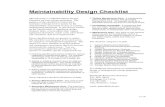 Maintainability Design Checklist · PDF fileMaintainability Design Checklist ... Checklist for coal mining equipment. The ... 9 9 General layout facilitates visual inspection of major