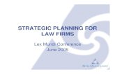 STRATEGIC PLANNING FOR LAW FIRMS - Lex - Lex · PDF fileSTRATEGIC PLANNING FOR LAW FIRMS Lex Mundi Conference ... Strategic Plan Present State Future ... MP_StrategyPlanning_Apple